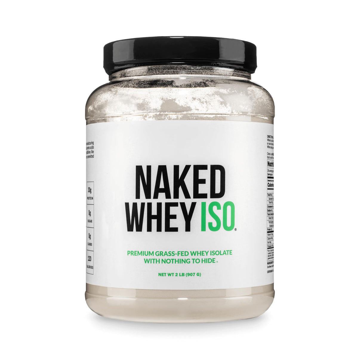 NAKED envase frontal del aislado, claridad de ingredientes y confianza