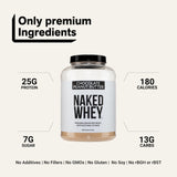 NAKED etiqueta con ingredientes, muestra composición transparente y limpia