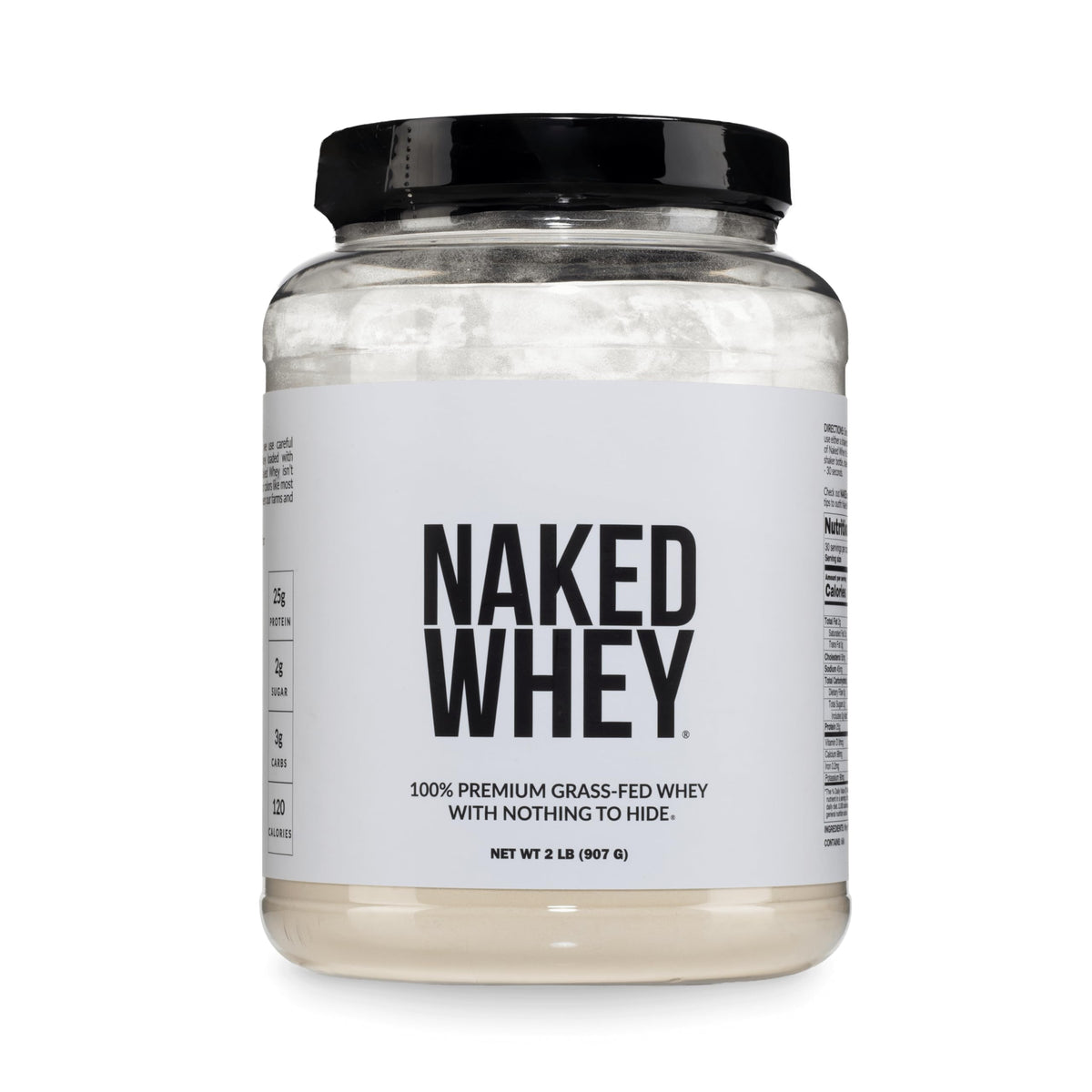 NAKED envase frontal mostrando diseño y tamaño 2LB, transparencia del ingrediente