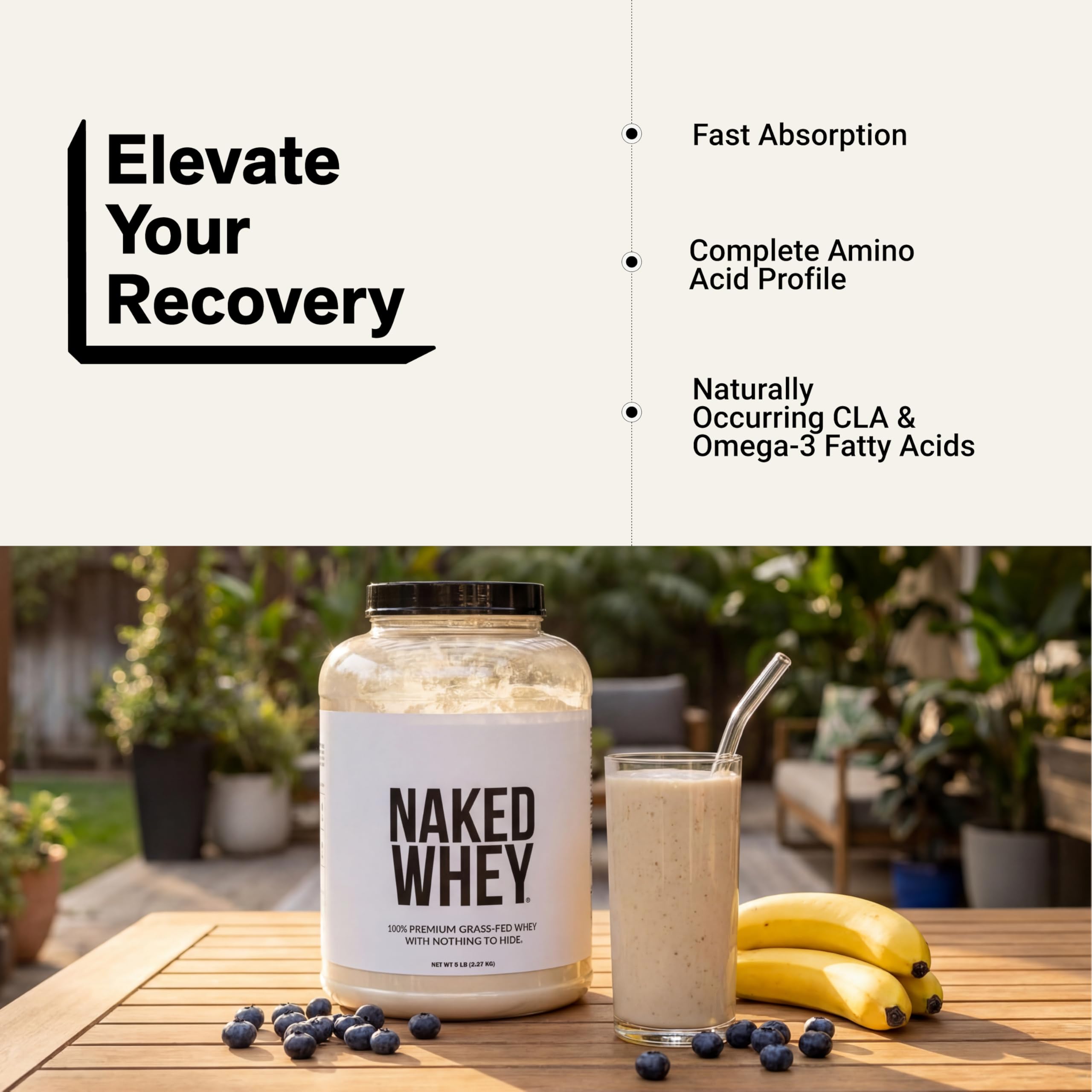 NAKED Whey etiqueta con sello NSF que verifica pureza