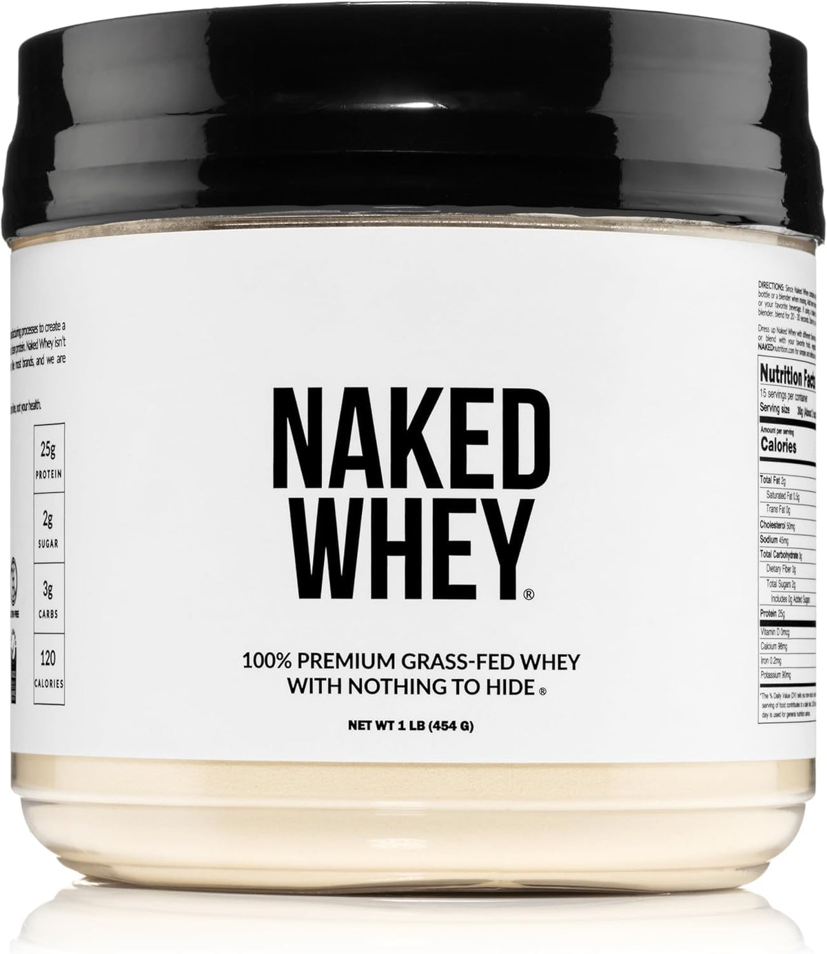 NAKED Whey frente del empaque mostrando la pureza del producto