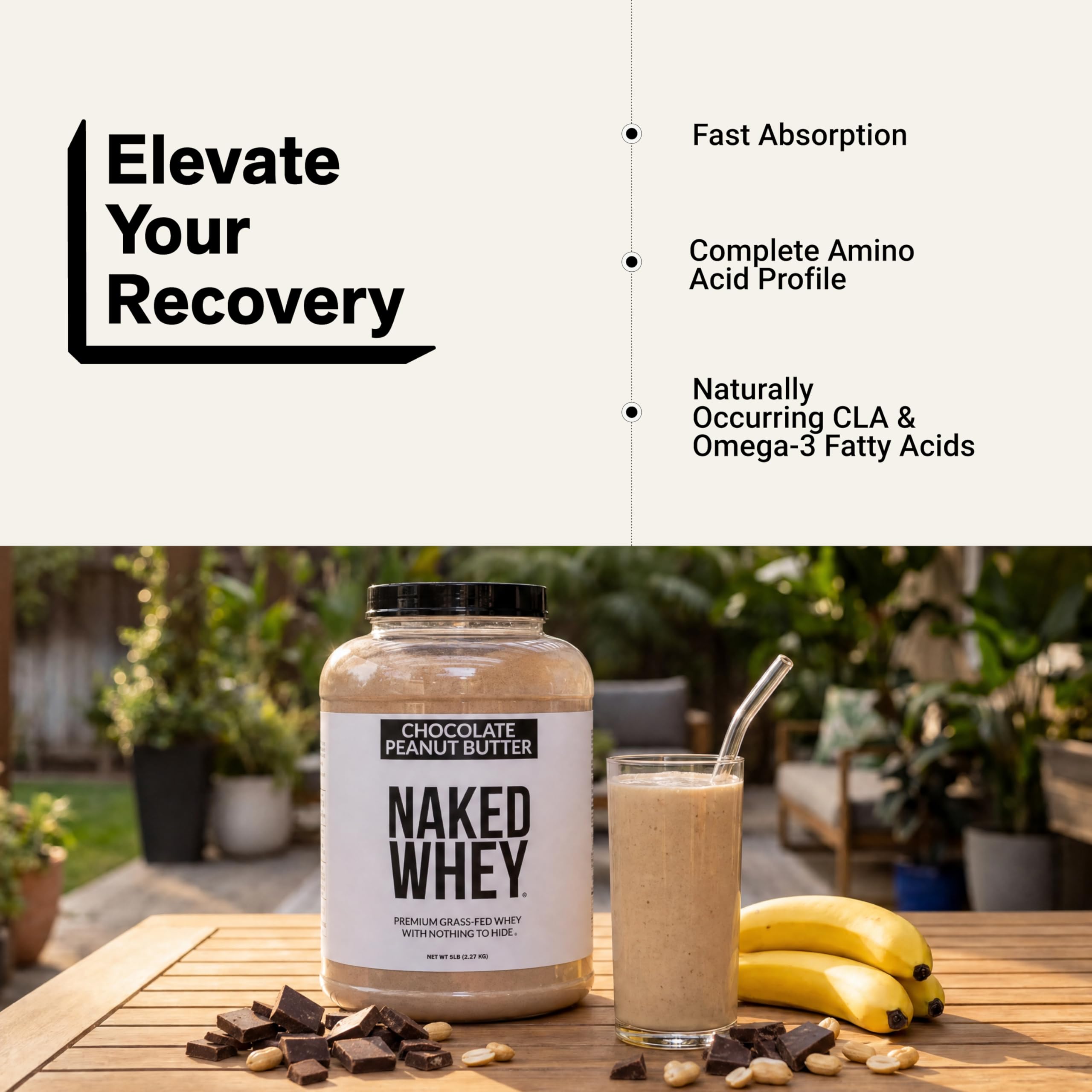 NAKED tamaño y cuchara medidora, control exacto de 25 g de proteína