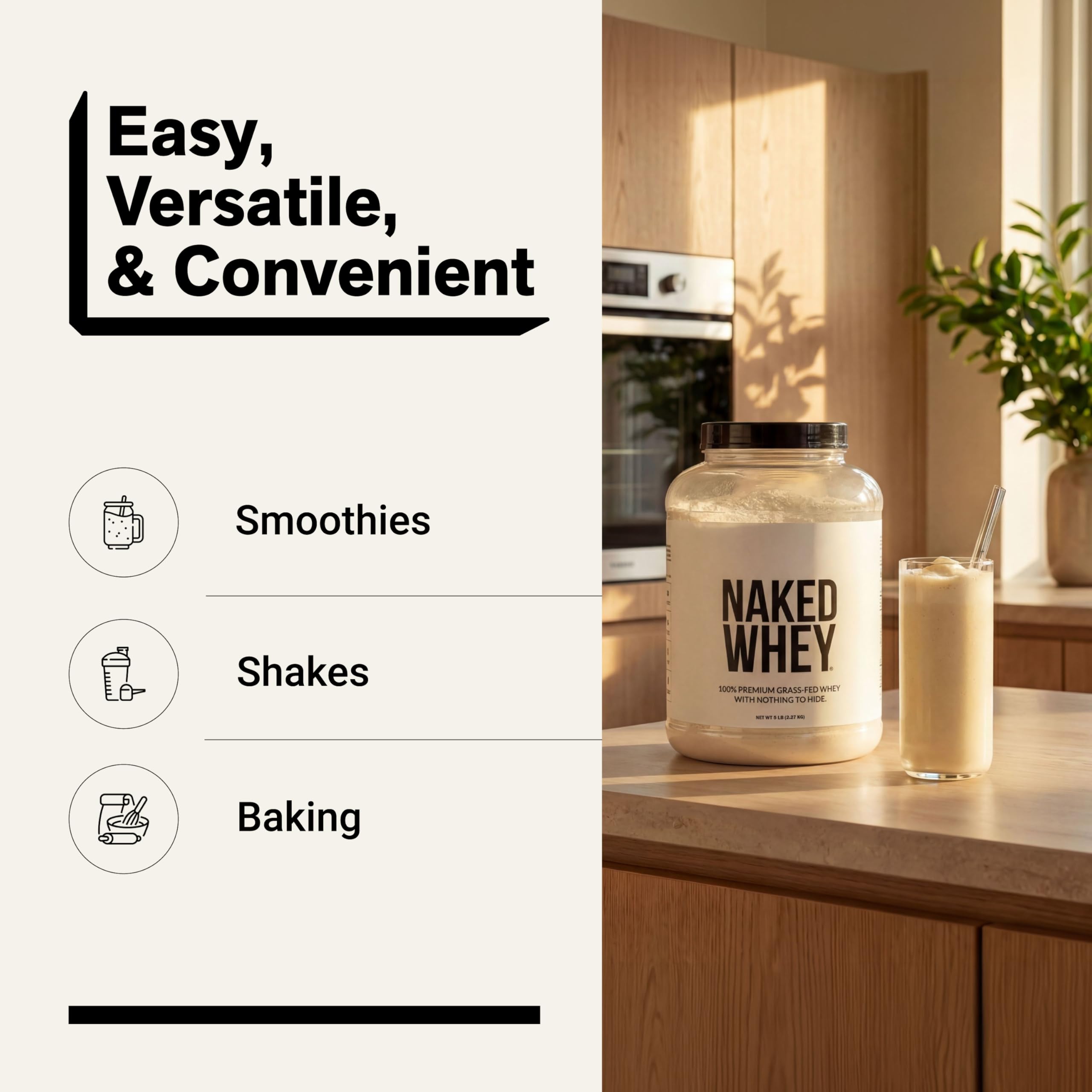 NAKED Whey en receta de avena y batido añadiendo proteína limpia