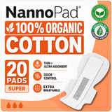 NannoPad paquete frontal mostrando 20 unidades y beneficio de alta absorción