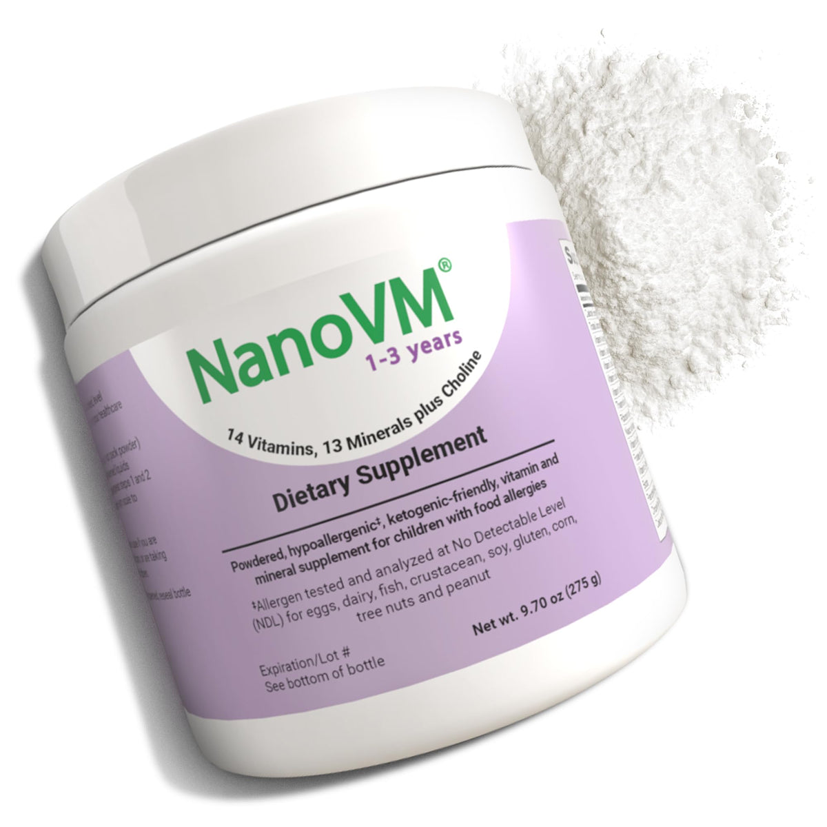 NanoVM frasco frontal mostrando diseño y cantidad, confianza y conveniencia