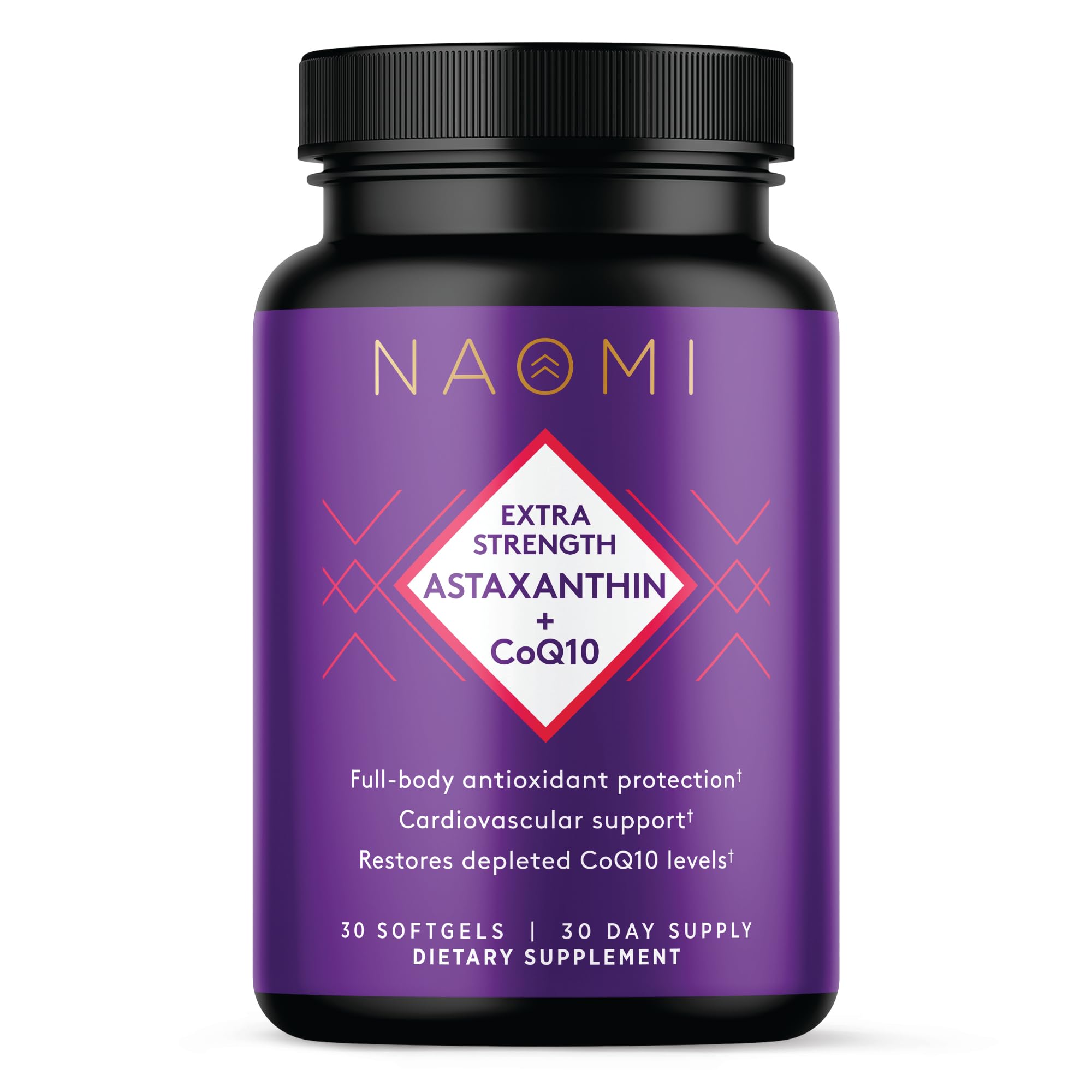 NAOMI empaque frontal que muestra la formulación y beneficios clave