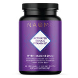 NAOMI frontal del envase mostrando vitamina D3 y magnesio, aporta confianza