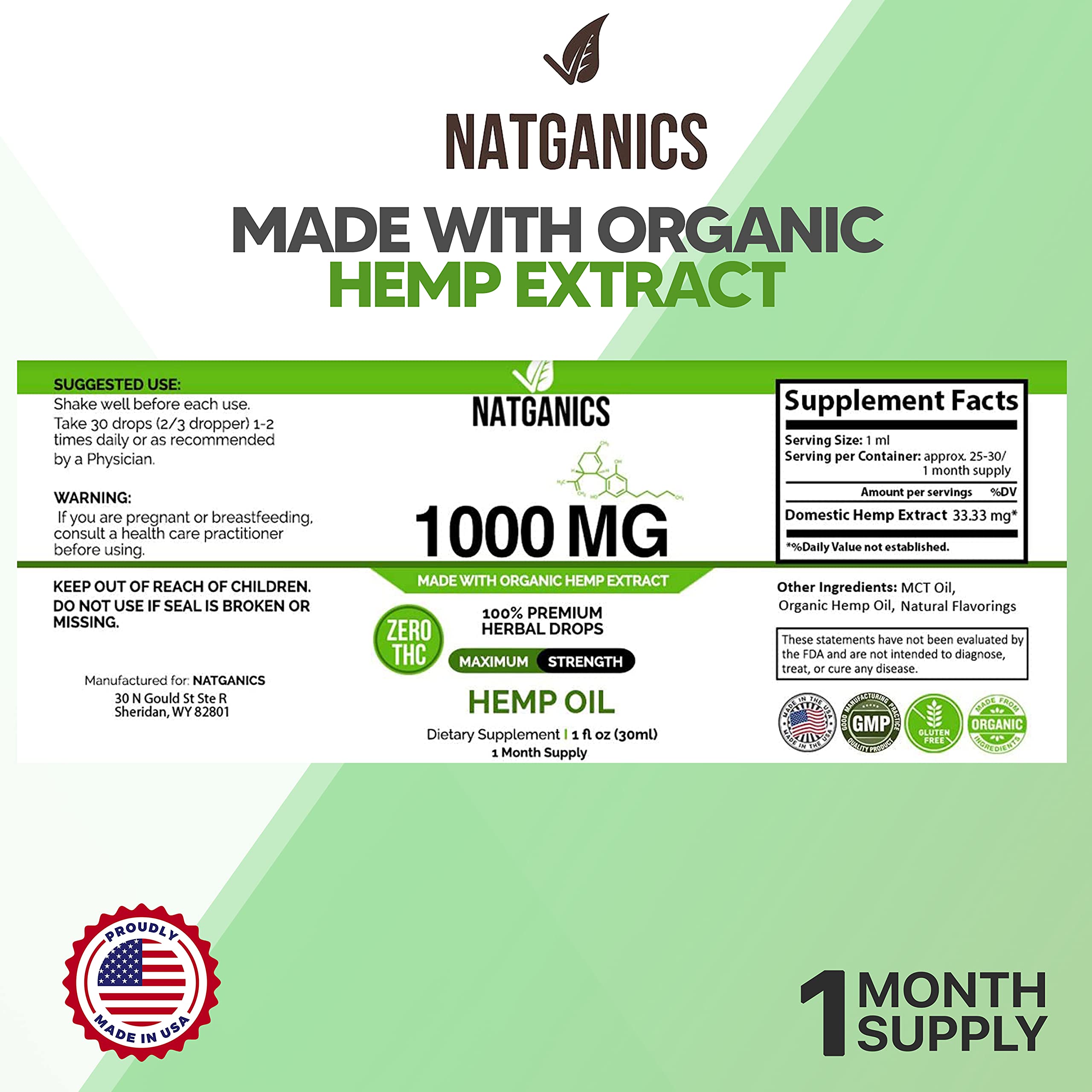 Natganics cuentagotas dispensando aceite para control preciso de la dosis