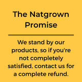 Natgrown etiqueta con lista de ingredientes y 50% saponinas, transparencia