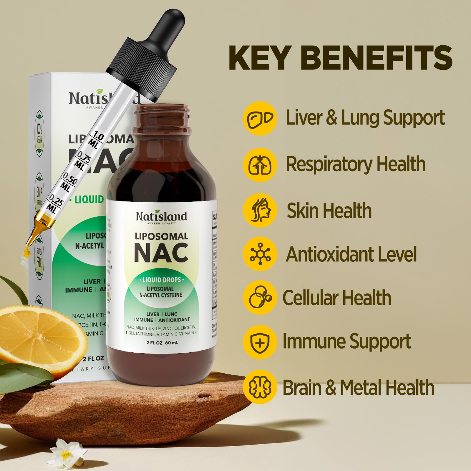 NATISLAND etiqueta con ingredientes clave para confianza del cliente