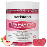 NATISLAND envase frontal de gominolas veganas para cabello y equilibrio hormonal