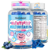 NATISLAND botella frontal mostrando multivitaminas para niños, facilita elección segura
