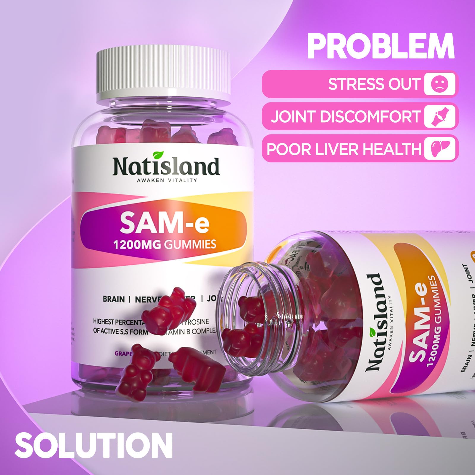 NATISLAND gomita en primer plano que muestra su acabado masticable
