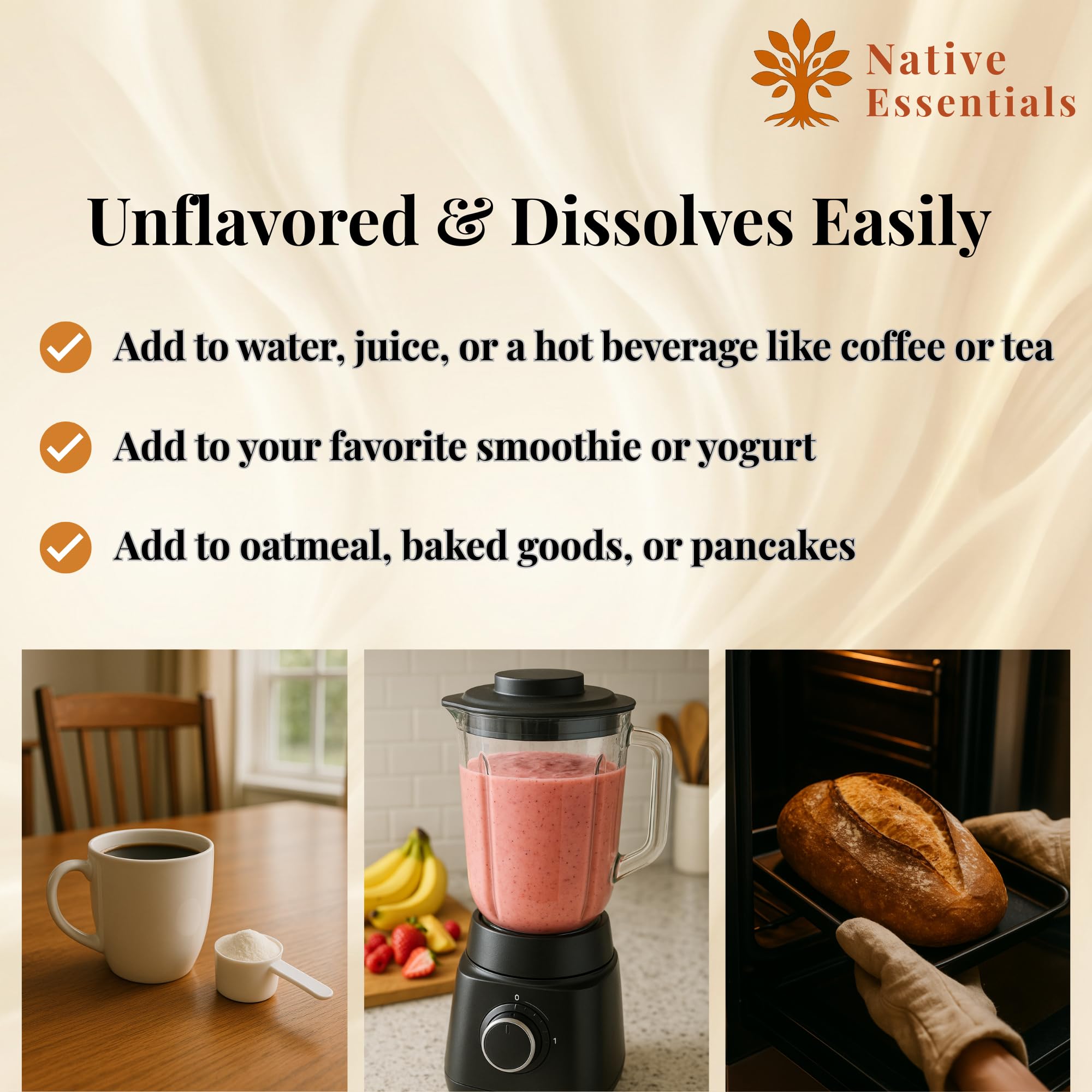 Native Essentials en batido de desayuno, soporte proteico diario