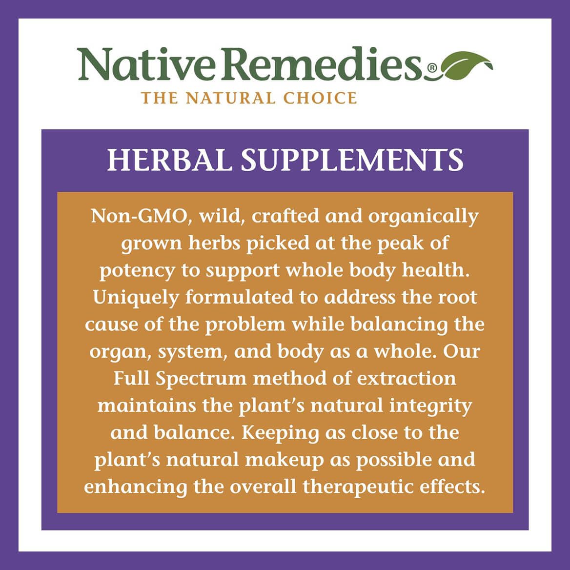 Native Remedies comparación de tamaño para referencia de porción y seguridad
