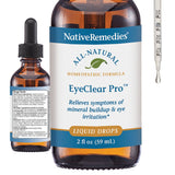 Native Remedies EyeClear Pro vista frontal, presenta frasco y marca para identificación rápida