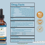 Native Remedies EyeClear Pro junto a moneda para escala, indica tamaño real del frasco