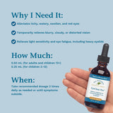 Native Remedies EyeClear Pro frasco en mano, demuestra tamaño portátil y uso diario sencillo