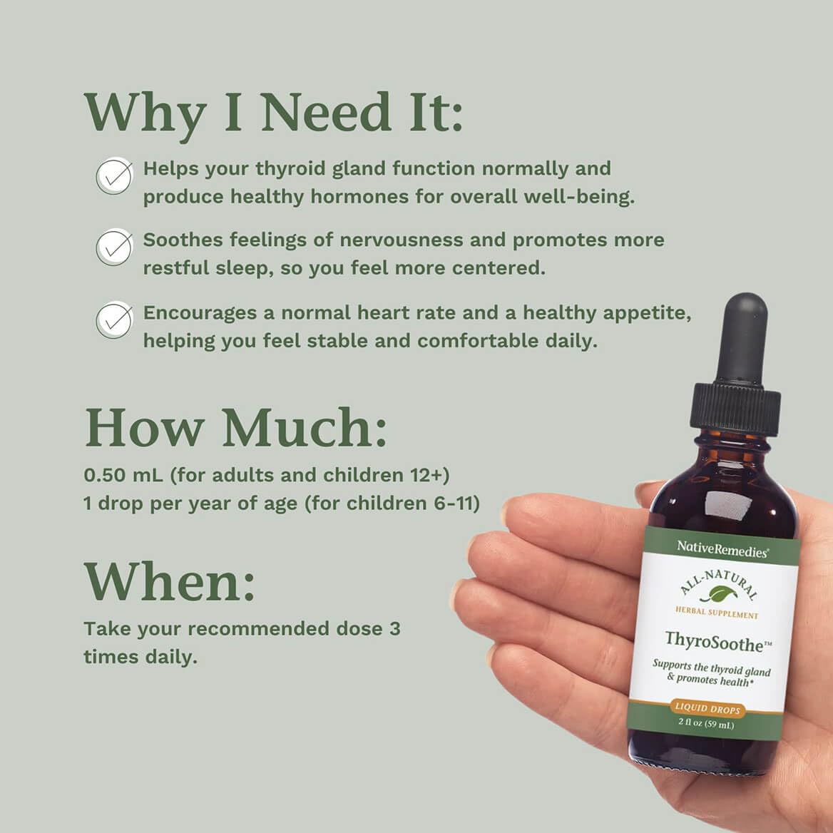 Native Remedies botella en mano para comparar escala y portabilidad