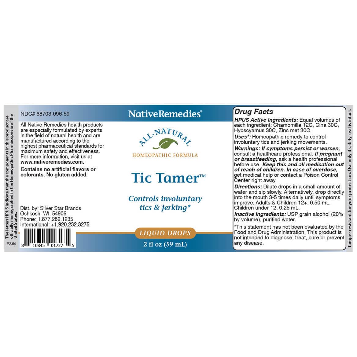 Native Remedies Tic Tamer en ambiente relajado sobre mesa para contexto de uso calmante