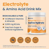 NativePath polvo Hydrate textura fina en primer plano para mezcla rápida y soluble
