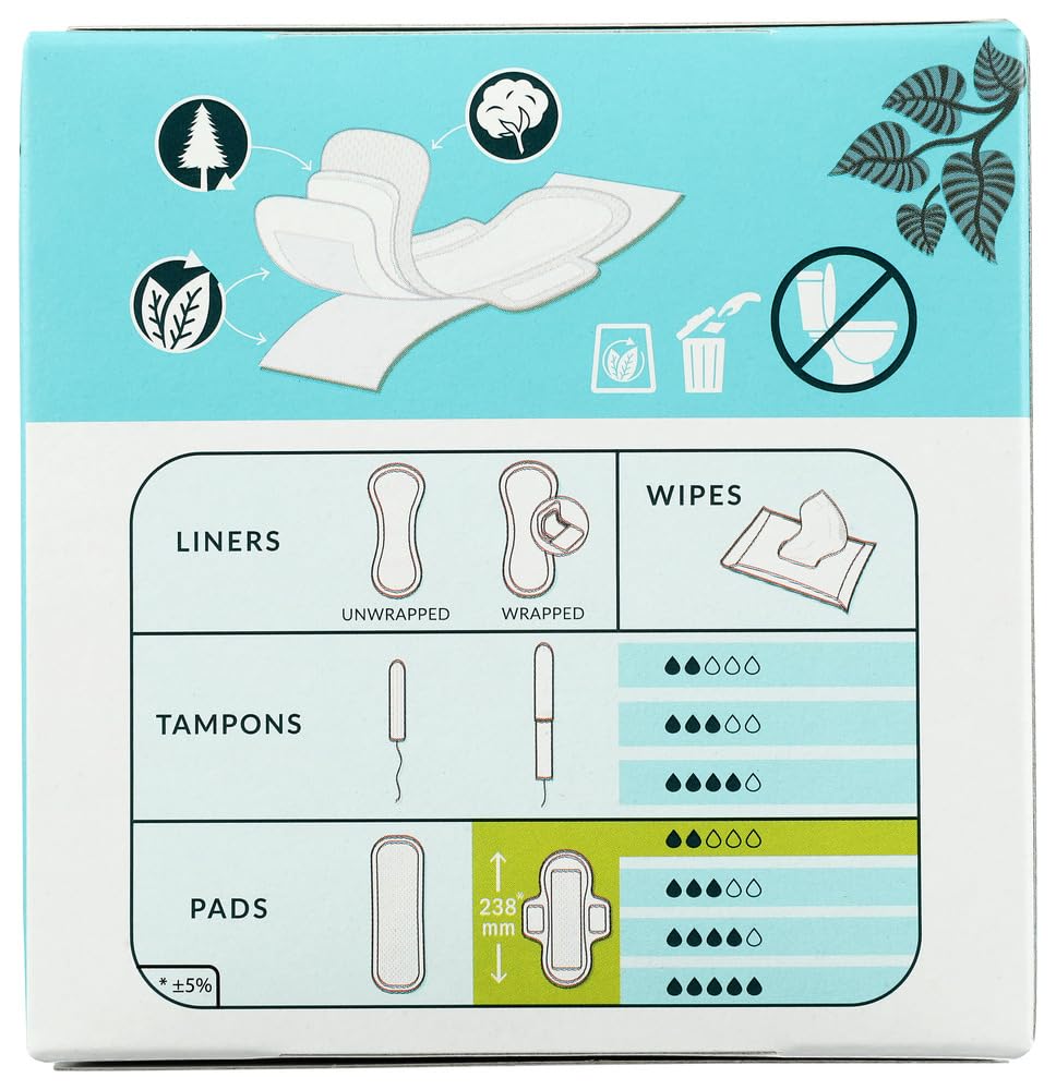 Natracare compresa colocada en ropa interior, sujeción segura y discreta