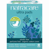 Natracare frente del paquete mostrando cantidad y diseño ecológico
