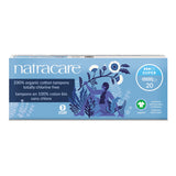 Natracare empaque frontal mostrando 20 tampones y ventaja sin cloro