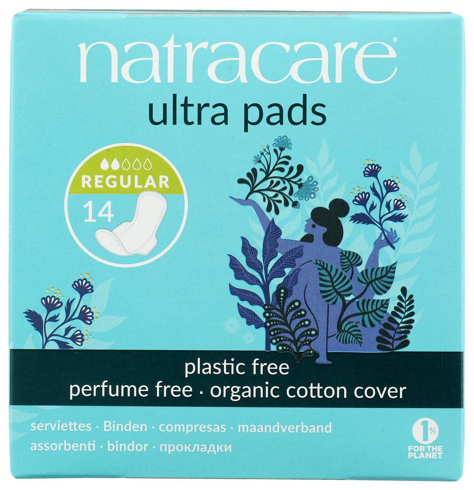 Natracare paquete frontal mostrando diseño y tamaño, comodidad natural