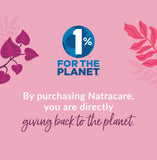 Natracare tres paquetes apilados listos para almacenamiento