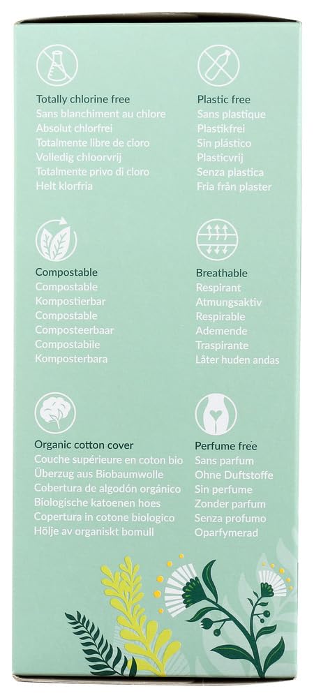 Natracare primer plano de la cubierta de algodón suave que protege la piel