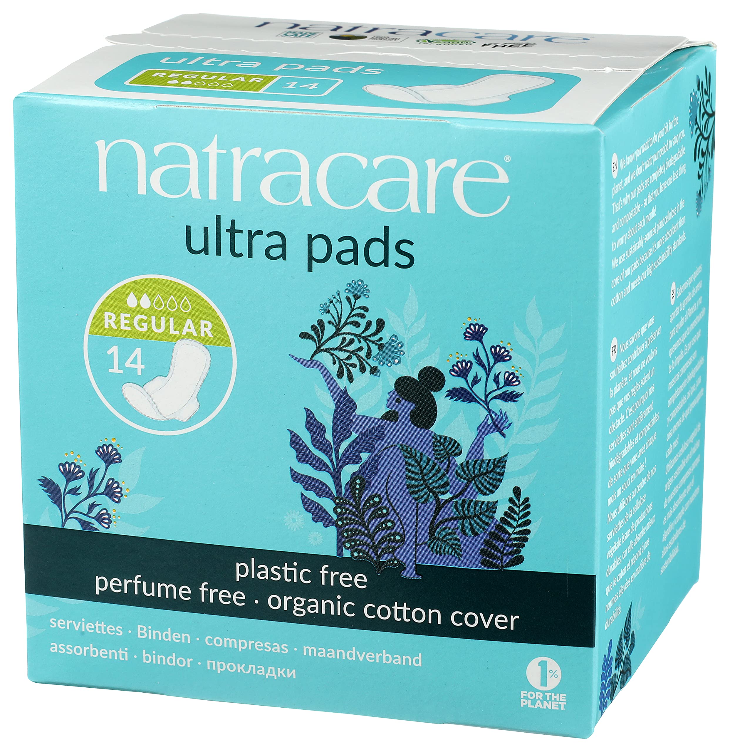 Natracare textura de algodón orgánico superficie suave y cómoda