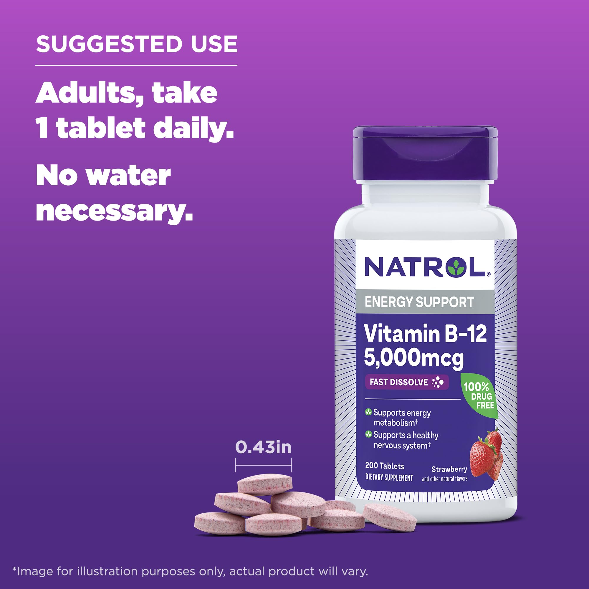 Natrol etiqueta con ingredientes y tabla nutricional clara para transparencia