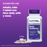 Natrol botella abierta con tabletas para visualizar la cantidad del envase