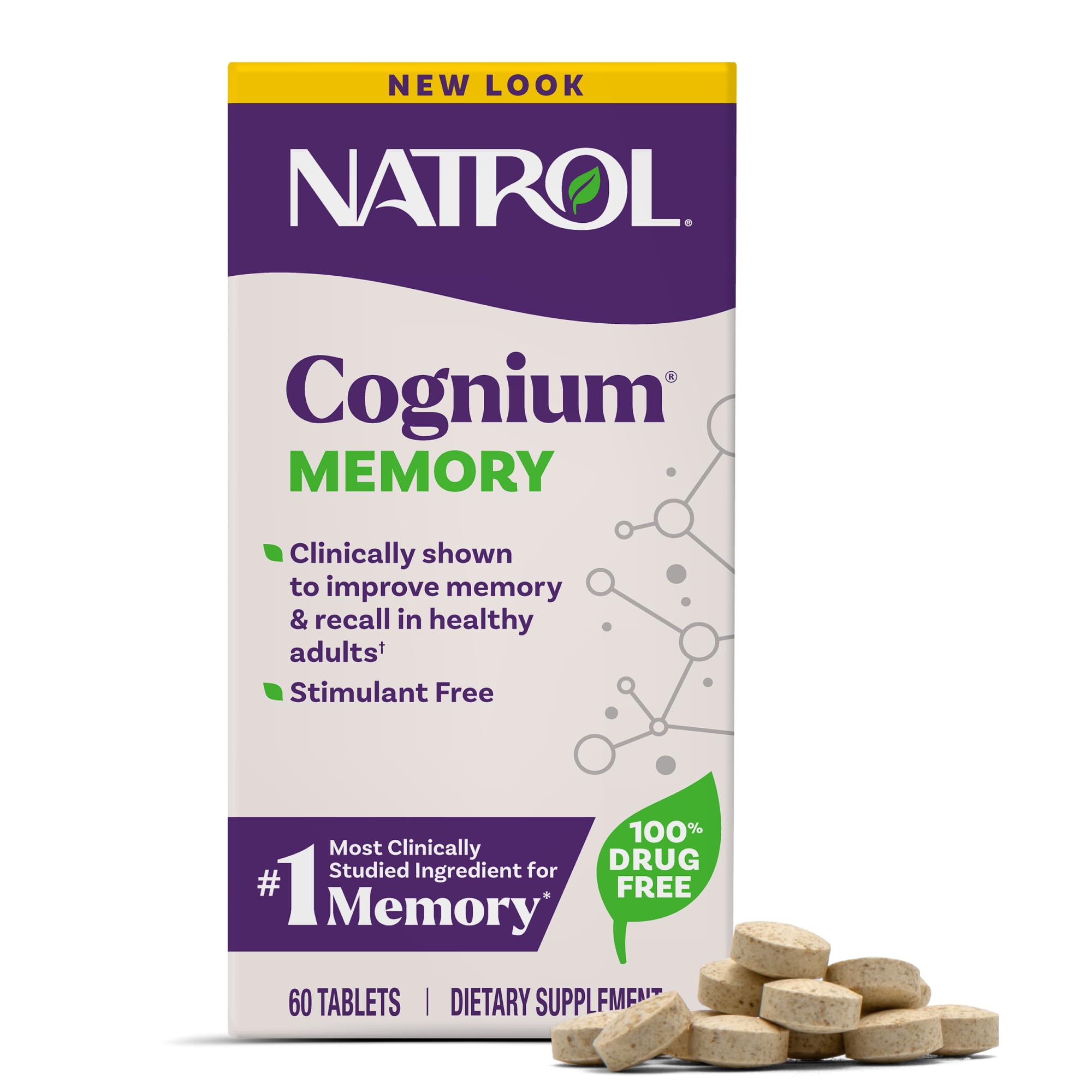Natrol Cognium empaque frontal mostrando presentación y beneficios