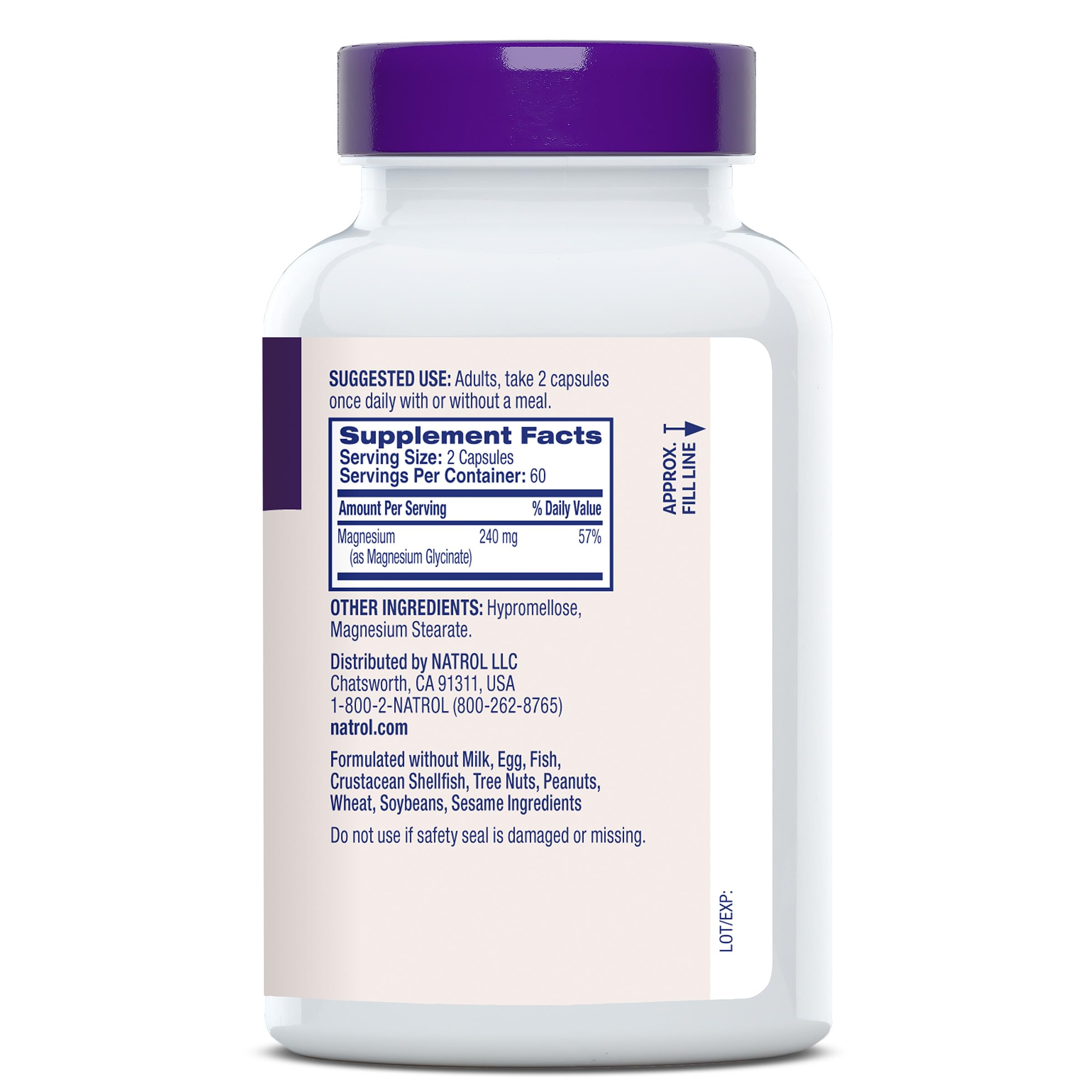 Natrol envase abierto con cápsulas mostrando contenido interno