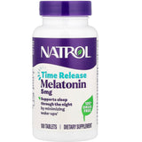 Natrol frasco delantero mostrando etiqueta y cantidad para sueño prolongado