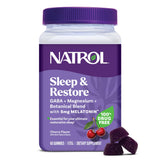 Natrol frente del envase mostrando 60 gomitas y beneficios