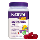 Natrol envase frontal mostrando 140 gomitas y beneficios de uso