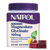 Natrol envase frontal mostrando magnesio glicinato y facilidad de uso