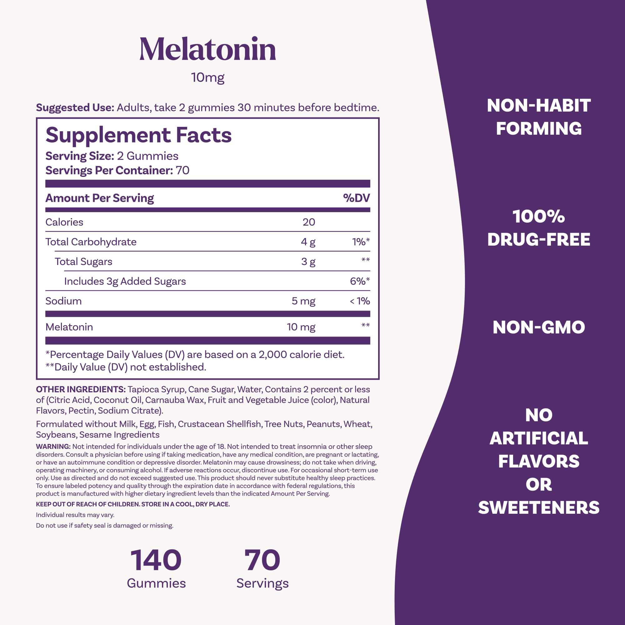 Natrol etiqueta que destaca melatonina 10 mg y datos del suplemento