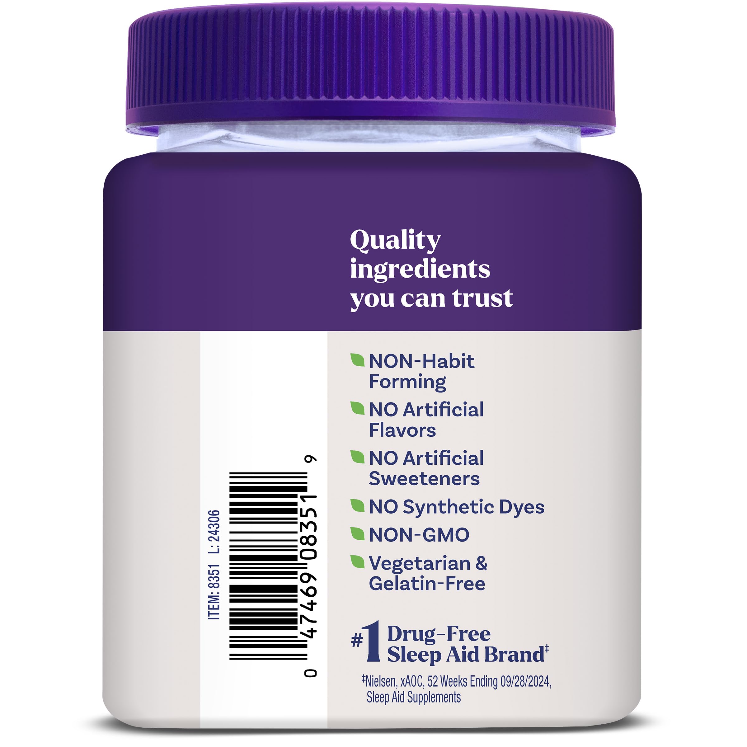Natrol lista de ingredientes y valores nutricionales visibles y claros