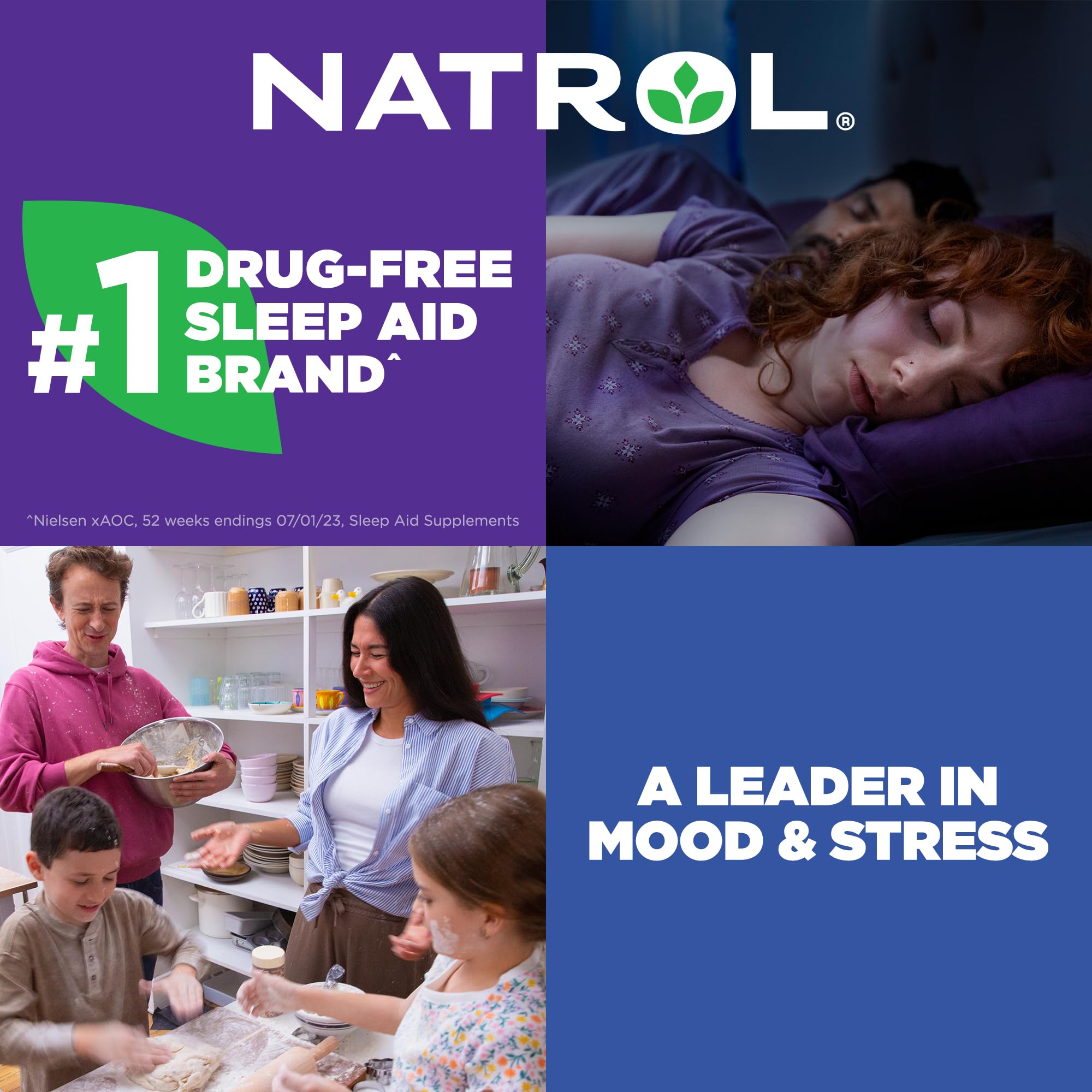 Natrol envase sobre encimera de cocina, integración en estilo de vida activo