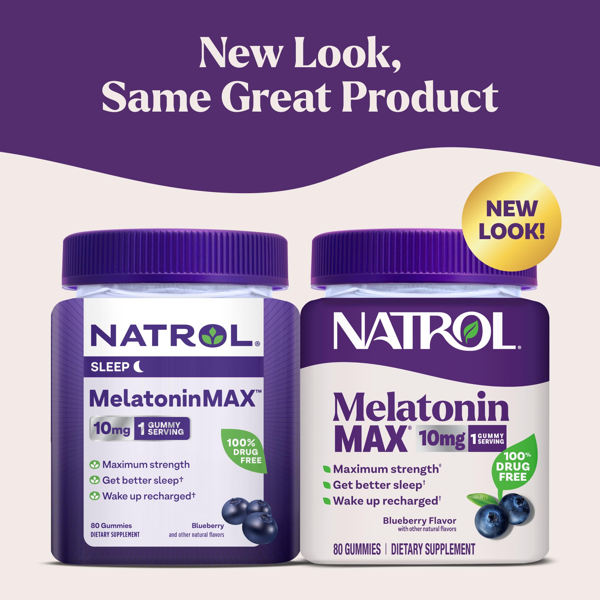 Natrol gomita en mano lista para tomar, beneficio sabor y facilidad