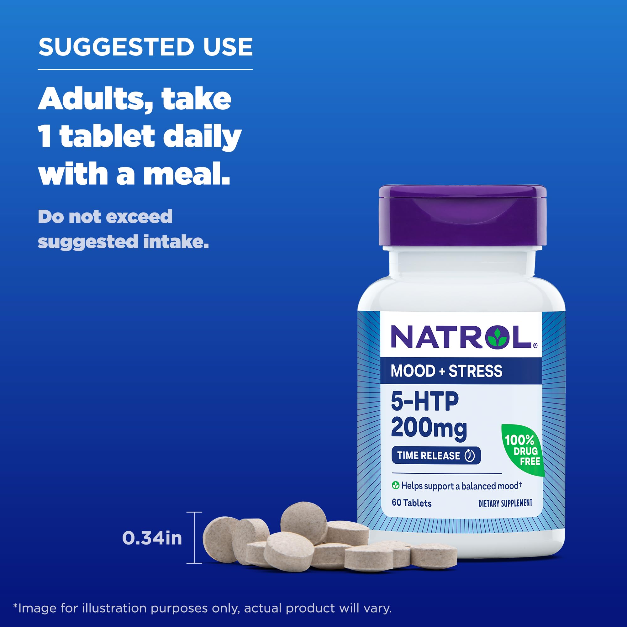 Natrol tabletas colocadas junto a un vaso de agua para uso diario sencillo