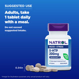 Natrol tabletas colocadas junto a un vaso de agua para uso diario sencillo