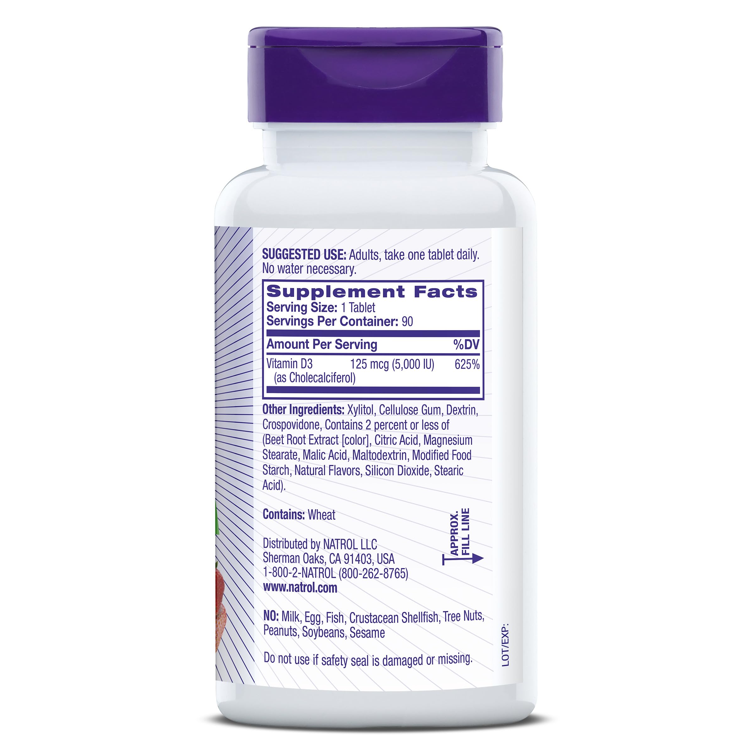 Natrol frasco abierto con tabletas visibles para suministro de 90 días