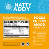 Natty Addy etiqueta con lista de ingredientes y advertencias para seguridad