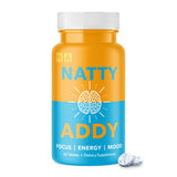 Natty Addy envase frontal mostrando etiqueta clara y beneficios para la concentración