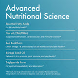 Natura Health Products aceite de omega goteando para mostrar pureza y textura ligera